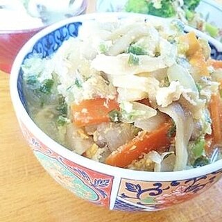 アラフィフ親子丼②　（高野豆腐ときのこ入り）